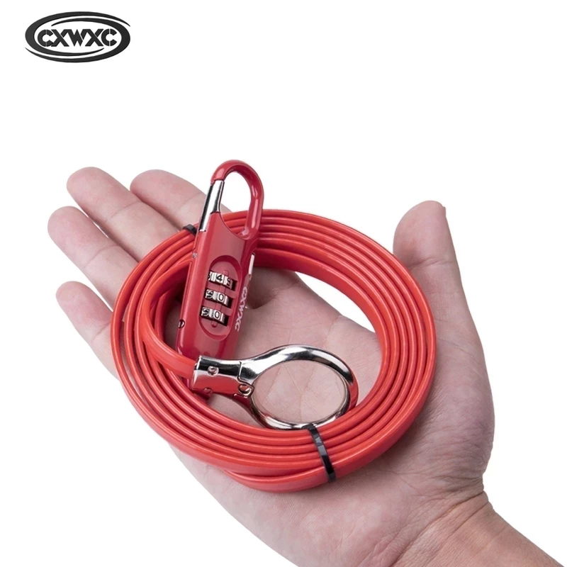 Cable Lock Flexible - อุปกรณ์จักรยานแบบพกพา gembok KATA Sandi 1.8เมตรขยายหมวกกันน็อคขนาดเล็ก MTB