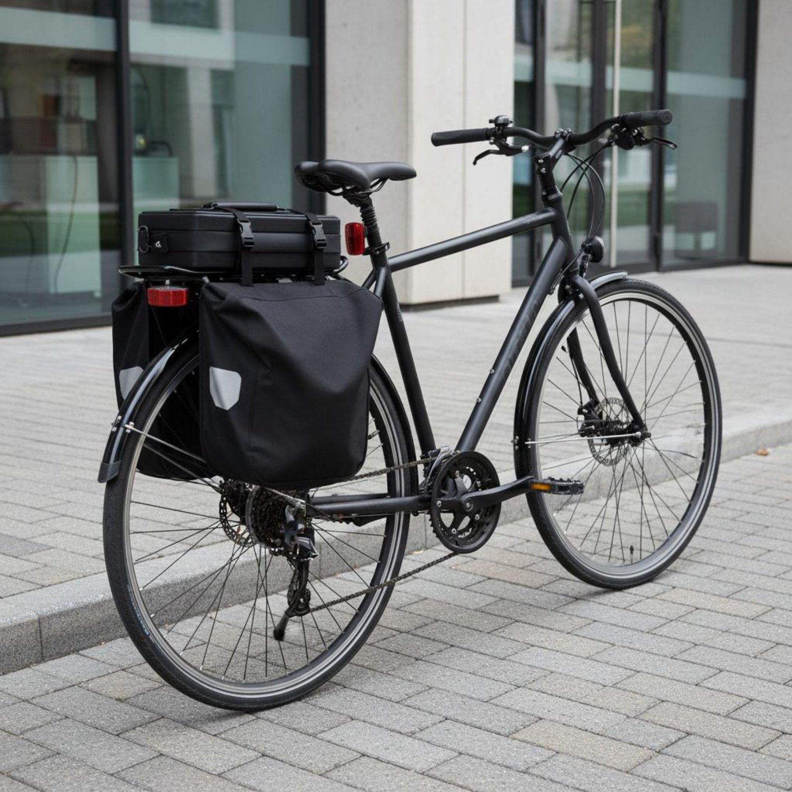 Cycling Commuting - แร็คจักรยานด้านหลังแบบแข็งแรงทนทาน แร็คจักรยานสำหรับบรรทุกสัมภาระด้านหลัง ป้องกันการเสียรูป พร้อมรางป้องกันด้านข้างสำหรับผู้เดินทาง