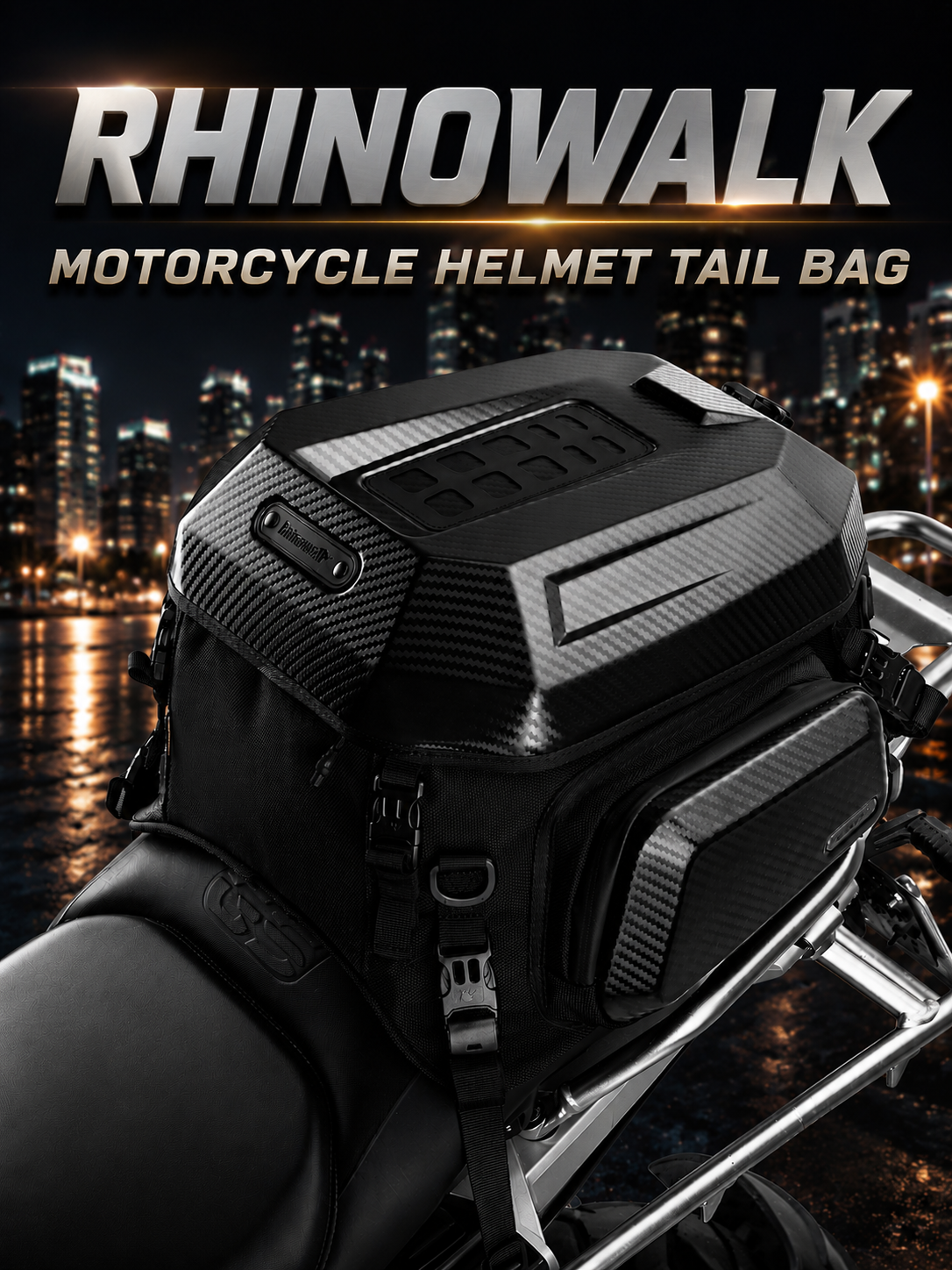 Cycling Commute Backpack - กระเป๋าท้ายมอเตอร์ไซค์ Rhinowalk ขนาด 23L-35L ขยายได้ กันน้ำ