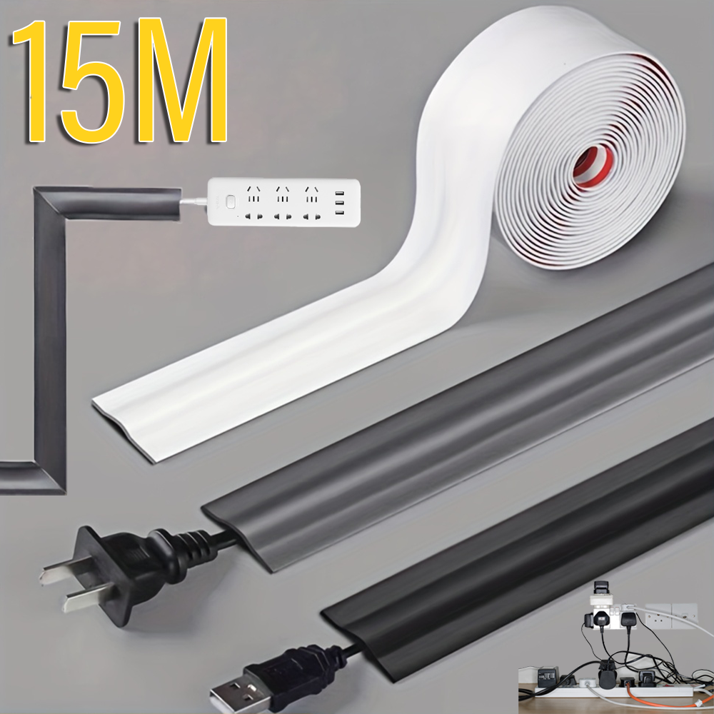 Cable Lock Flexible - การจัดการสายเคเบิล ฉนวน PVC แบบมีกาวในตัว ตัวป้องกันสายเคเบิล ฝาครอบสายเคเบิลที่ทนทานต่อการสึกหรอ