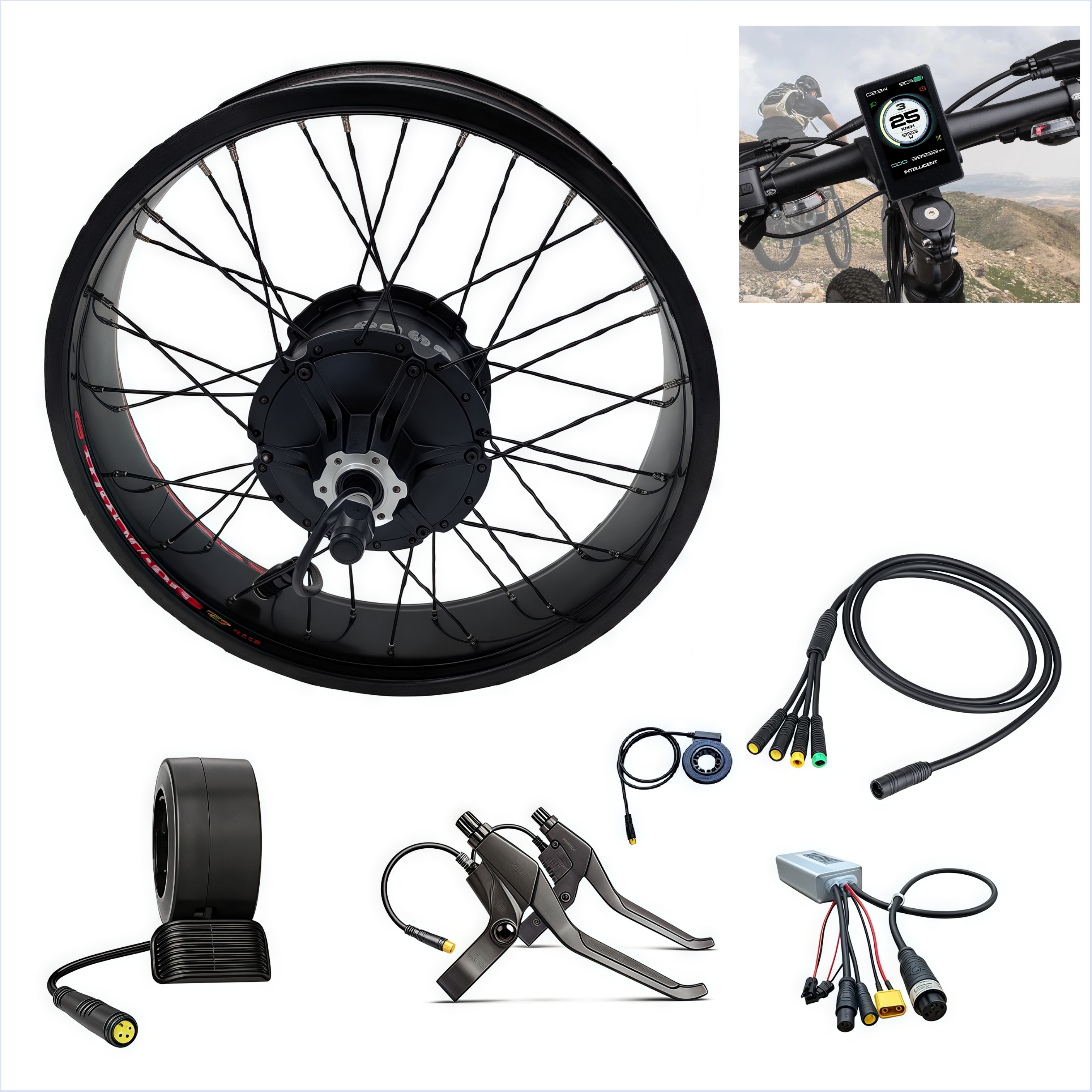 Dynamo Hub Front - ชุดมอเตอร์ล้อหน้า Bafang 8Fun 48V 750W ขนาด
