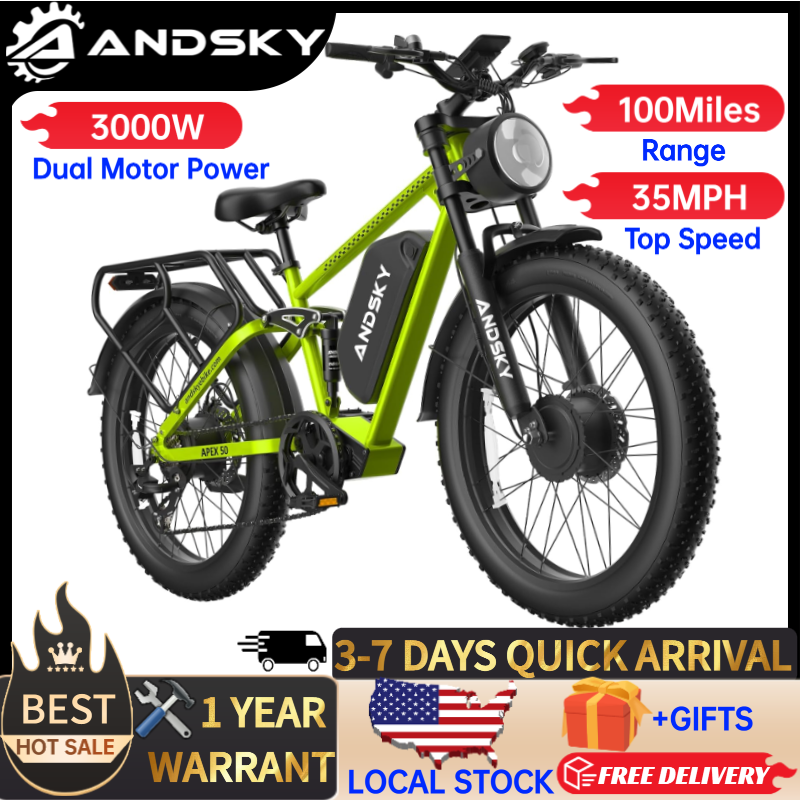 Commuting On Road Bike - จักรยานไฟฟ้า ANDSKY Apex50 AWD 3000W มอเตอร์คู่