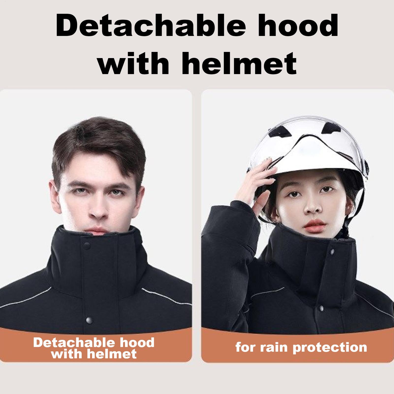Winter Cycling Commute - เสื้อแจ็คเก็ตมอเตอร์ไซค์สำหรับฤดูหนาว 4 กระเป๋า เสื้อผ้ากันหนาวพร้อมแถบสะท้อนแสง เสื้อโค้ทสำหรับขับขี่รถสโนว์โมบิลสำหรับผู้หญิงและผู้ชาย ใส่ได้ทุกวันในฤดูหนาว