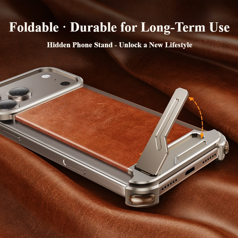 Kickstand Adjustable - เคสโทรศัพท์ Oatsbasf หนังแท้สำหรับ iPhone 17 Pro/Pro