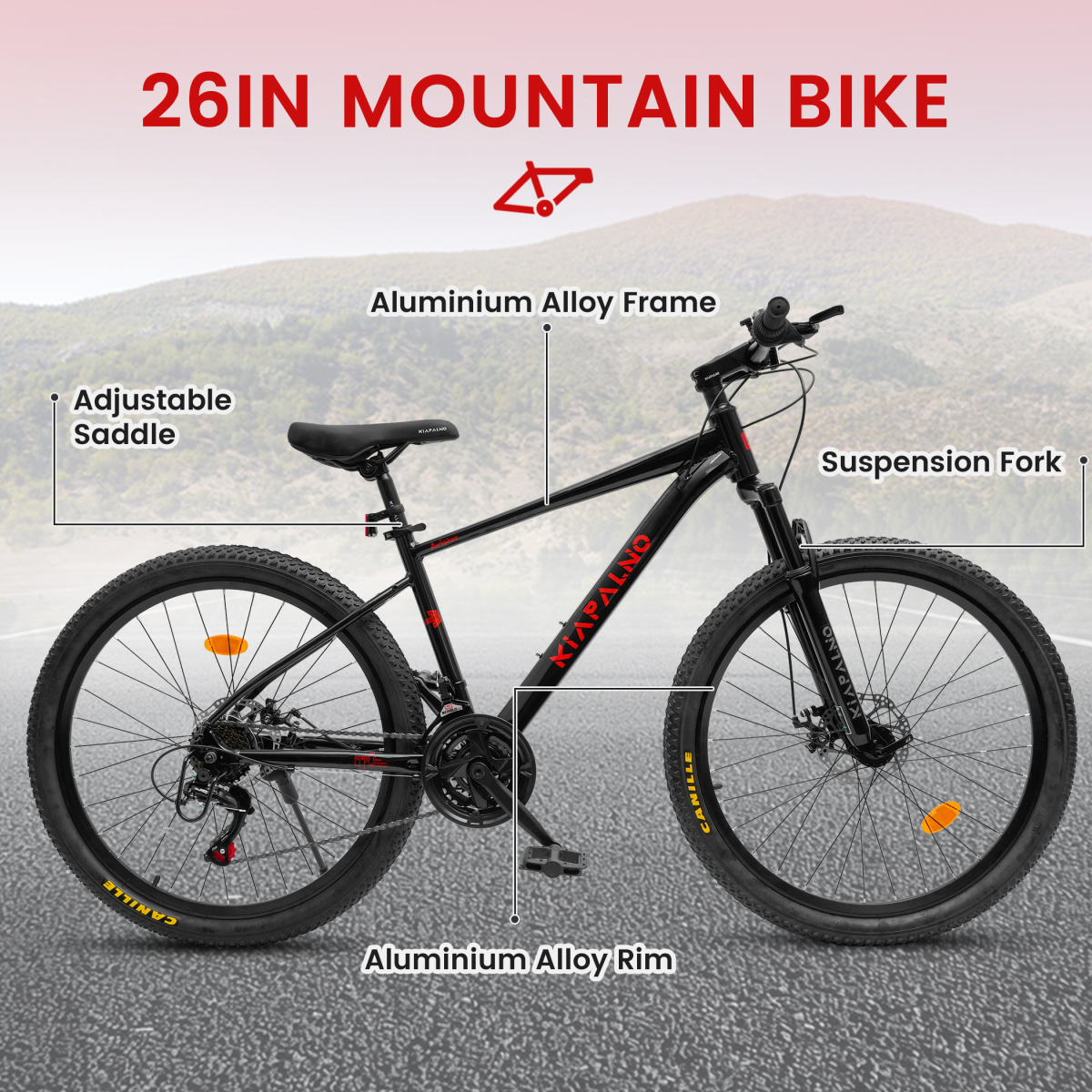 Commuting On Road Bike - A26472B ECARPAT จักรยานเสือภูเขา 21 สปีด, จักรยานเสือภูเขาสำหรับผู้ใหญ่ขนาด