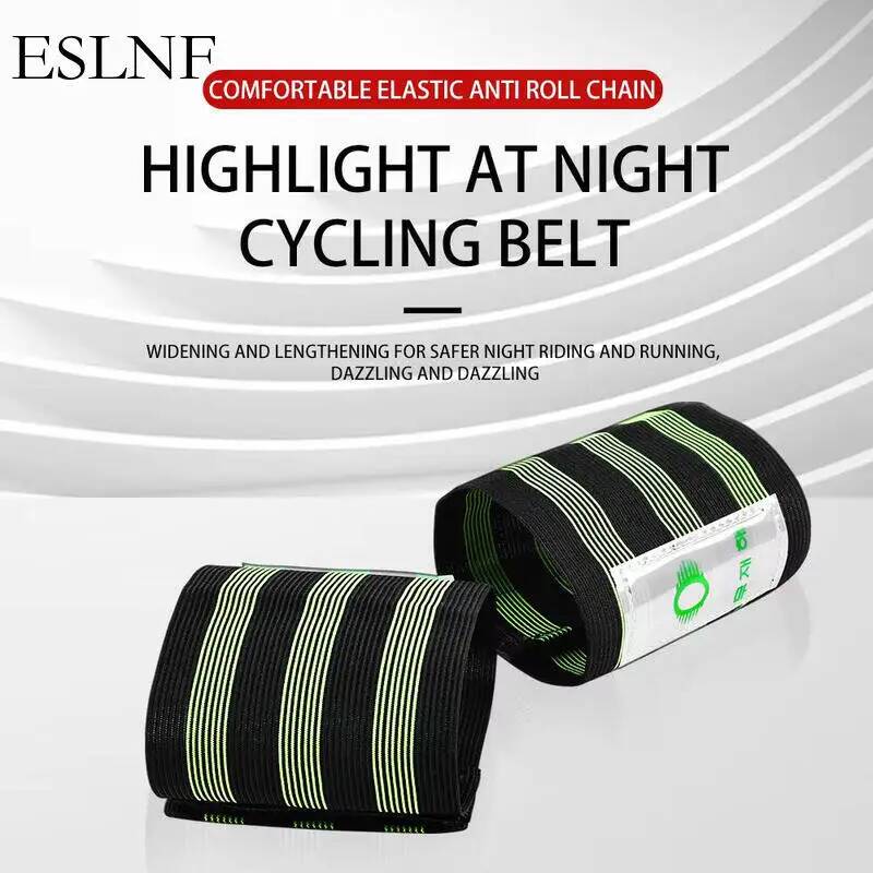 Cycling Commuting - ESLNF สายรัดนิรภัยสำหรับจักรยานแบบสะท้อนแสงแบบสากล สายรัดข้อเท้าแบบปรับได้ สายรัดขาแบบมองเห็นได้ชัดเจน สำหรับจักรยานเสือภูเขา จักรยานถนน