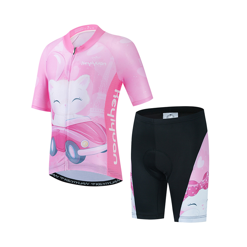 Cycling Commuter Clothing - KEYIYUAN เด็กแผนที่เสื้อเจอร์ซีย์นักปั่นชุดเด็กผู้หญิงชุดขี่จักรยานแขนสั้นเสื้อผ้าเด็กชุดปั่นจักรยานแขนยาวขายาว Mtb เสื้อยืด Abbigliamento Ciclismo