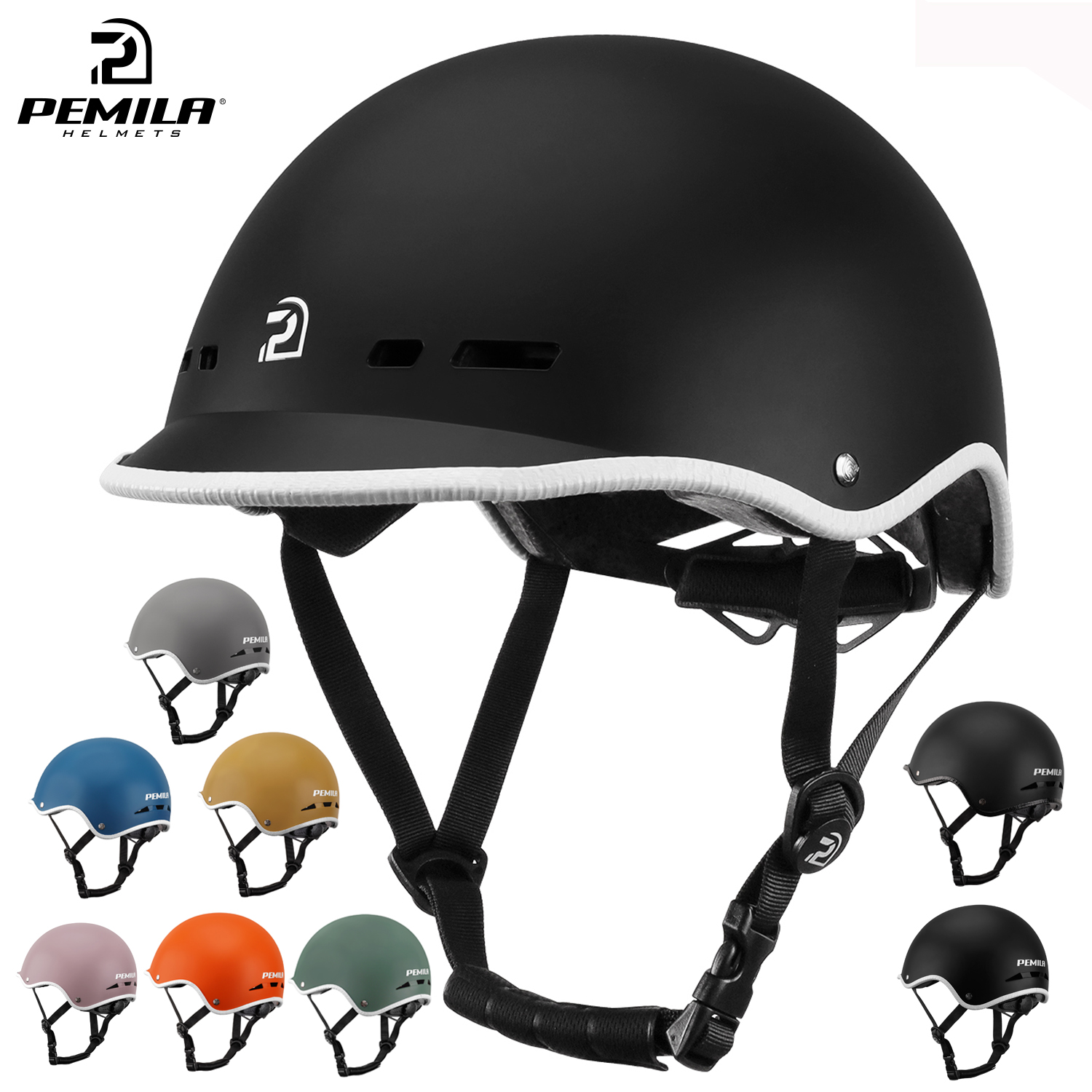 Commute Cycling Helmet - PEMILA หมวกกันน็อคจักรยานผู้ใหญ่หมวกกันน็อคขี่จักรยาน Urban Commuter ปรับจักรยานหมวกกันน็อคขี่จักรยานสกู๊ตเตอร์สเก็ตแผนที่ MTB