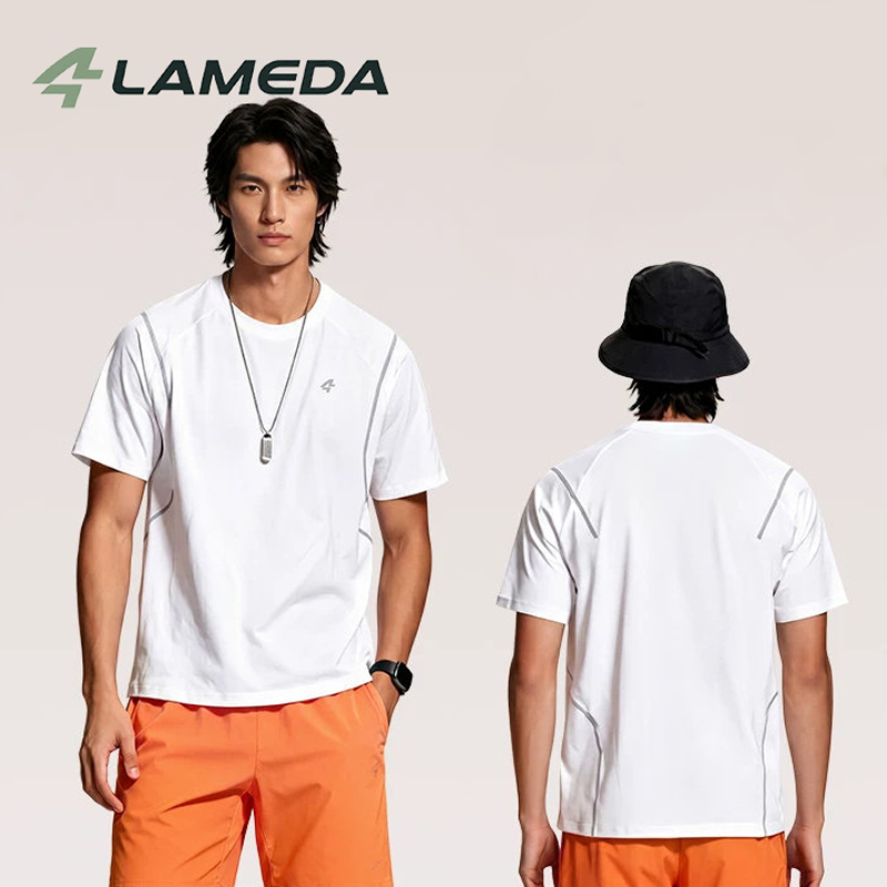 Cycling Shorts For Commute - LAMEDA เสื้อยืดแขนสั้นสำหรับผู้ชายกีฬากลางแจ้งการเดินทางแบบสบาย ๆ เสื้อยืดสะท้อนแสงแบบหลวม ๆ แห้งเร็วฤดูร้อนกางเกงขาสั้นวิ่ง