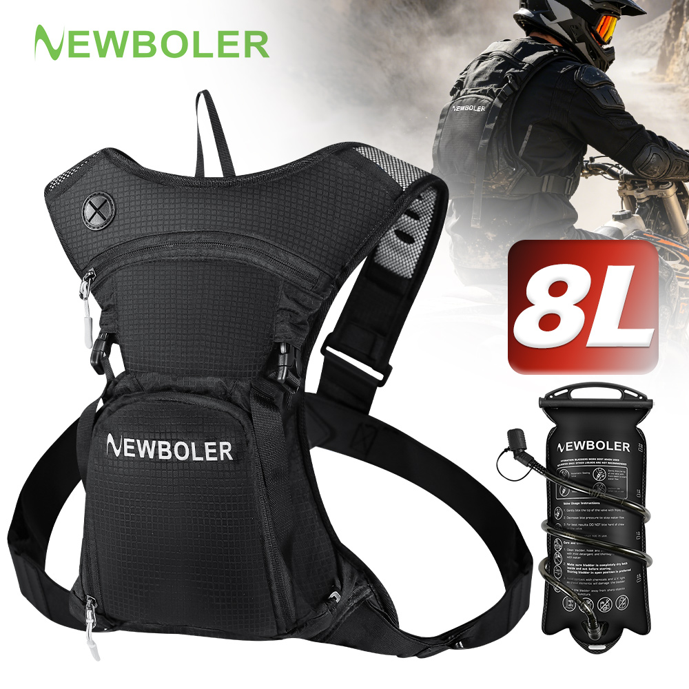 Cycling Commute Backpack - NEWBOLER 8L กระเป๋าใส่น้ำสำหรับขี่มอเตอร์ไซค์ MTB ออฟโรด โมโตครอส