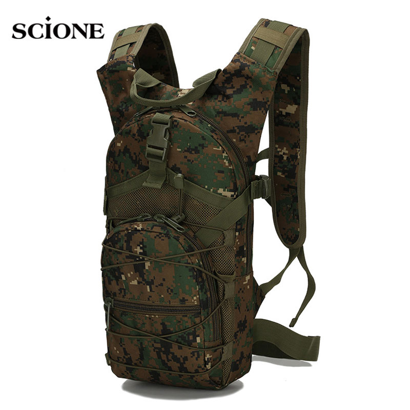 Cycling Commute Backpack - กระเป๋าเป้สะพายหลังยุทธวิธีมอล15L 800D เป้สะพายหลังสำหรับปั่นจักรยานเดินป่ากลางแจ้งกีฬาปั่นจักรยานปีนเขาตั้งแคมป์กระเป๋าล่าสัตว์