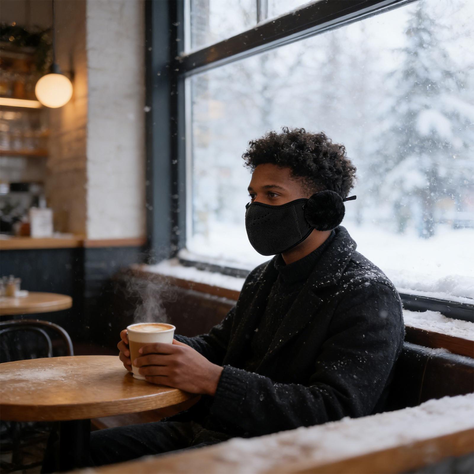 Winter Cycling Commute - ผ้าปิดหน้าแบบหนา ป้องกันลม พร้อมที่ปิดหู สำหรับเล่นกีฬา เดินป่า เดินทาง