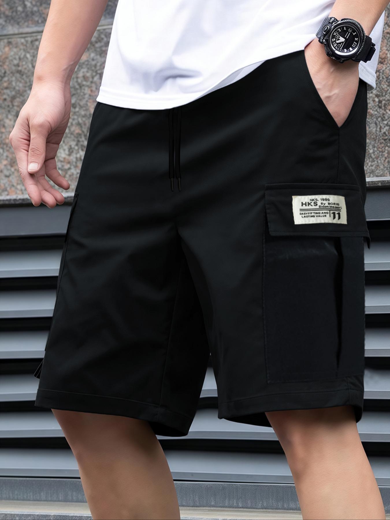 Cycling Shorts For Commute - กางเกงกีฬาขาสั้นลําลองผู้ชาย ผ้าที่เหมาะกับผิว ดูดซับความชื้นและระบายอากาศได้ดี มีเชือกผูก กางเกงกระเป๋าหลายตบ กางเกงขาสั้นคาร์โก้