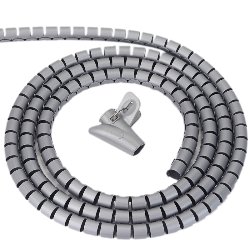 Cable Lock Flexible - 5M สายไฟหลอดคลิปสาย Organizer ท่อห่อสายไฟ Protector เกลียวยืดหยุ่นการจัดการอุปกรณ์