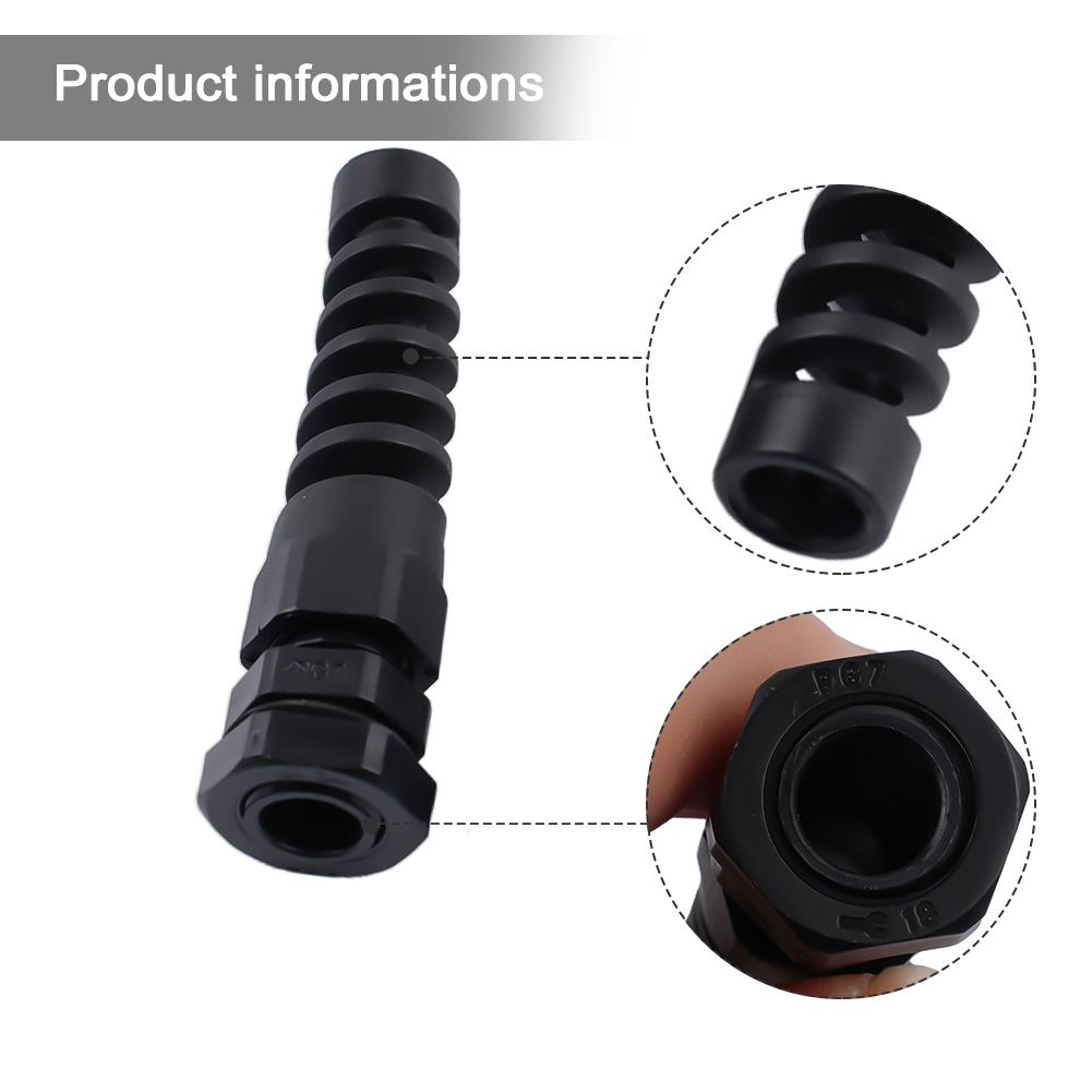 Cable Lock Flexible - 5ชิ้น PG7/PG9 M16/PG11ตัวต่อสายเคเบิลแบบเกลียวอ่อนตัวป้องกัน Relief แบบเกลียวยืดหยุ่นสำหรับกล่องควบคุมเครื่องจักรกล