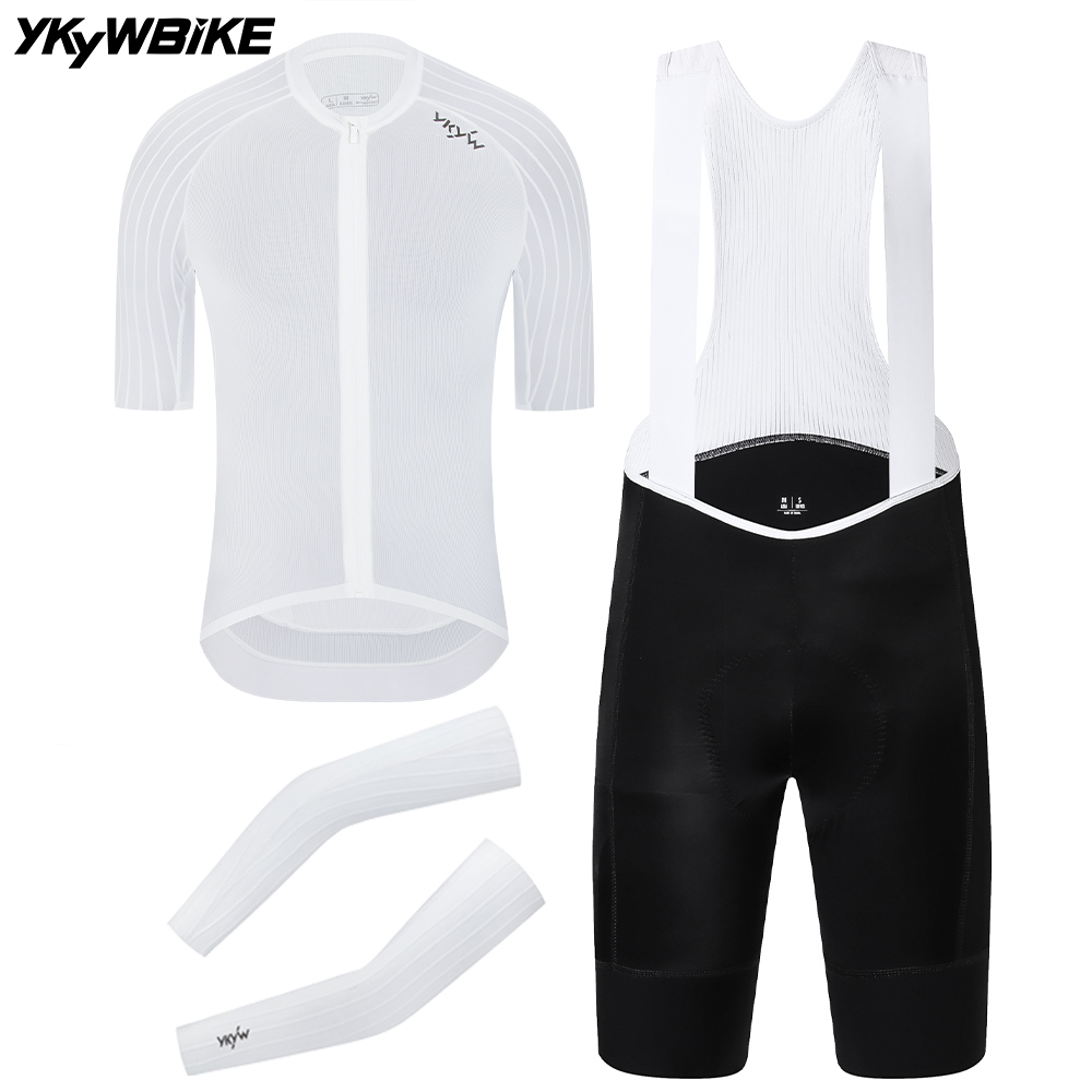 Cycling Commuter Clothing - ชุดปั่นจักรยาน YKYWBIKE แบบมีริบบ์ 3 ชิ้น ชุดปั่นจักรยานระดับโปร
