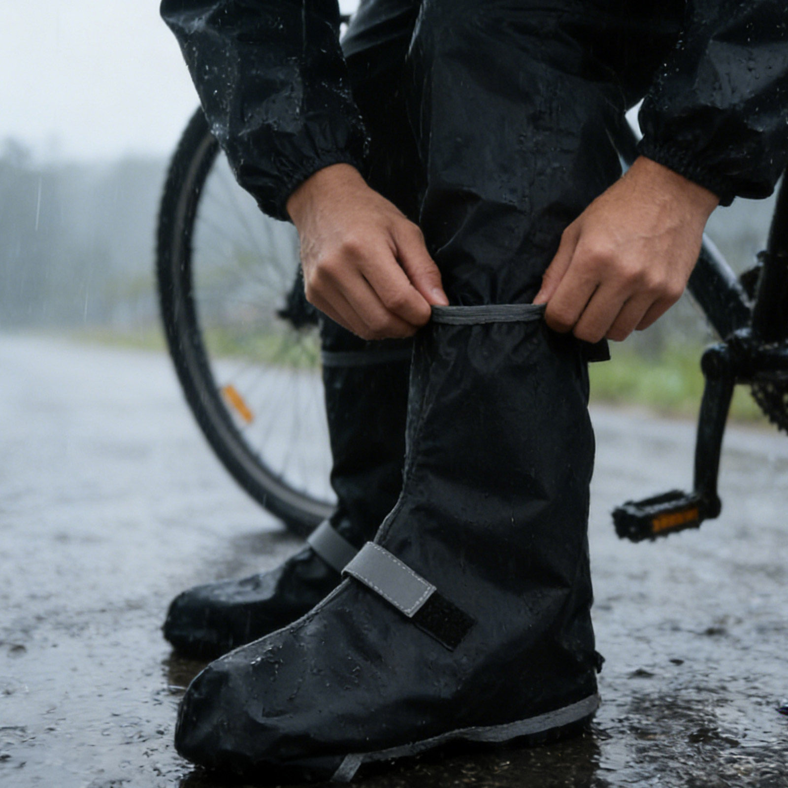 1 คู่ผ้าคลุมรองเท้าปั่นจักรยาน - Cycling Commute In Rain บทวิจารณ์และราคา