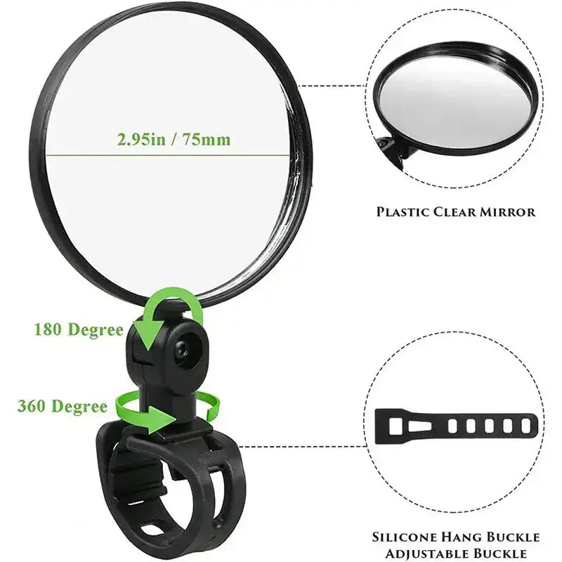 กระจกมองหลังจักรยานอเนกประสงค์ - Mirror Handlebar Convex บทวิจารณ์และราคา