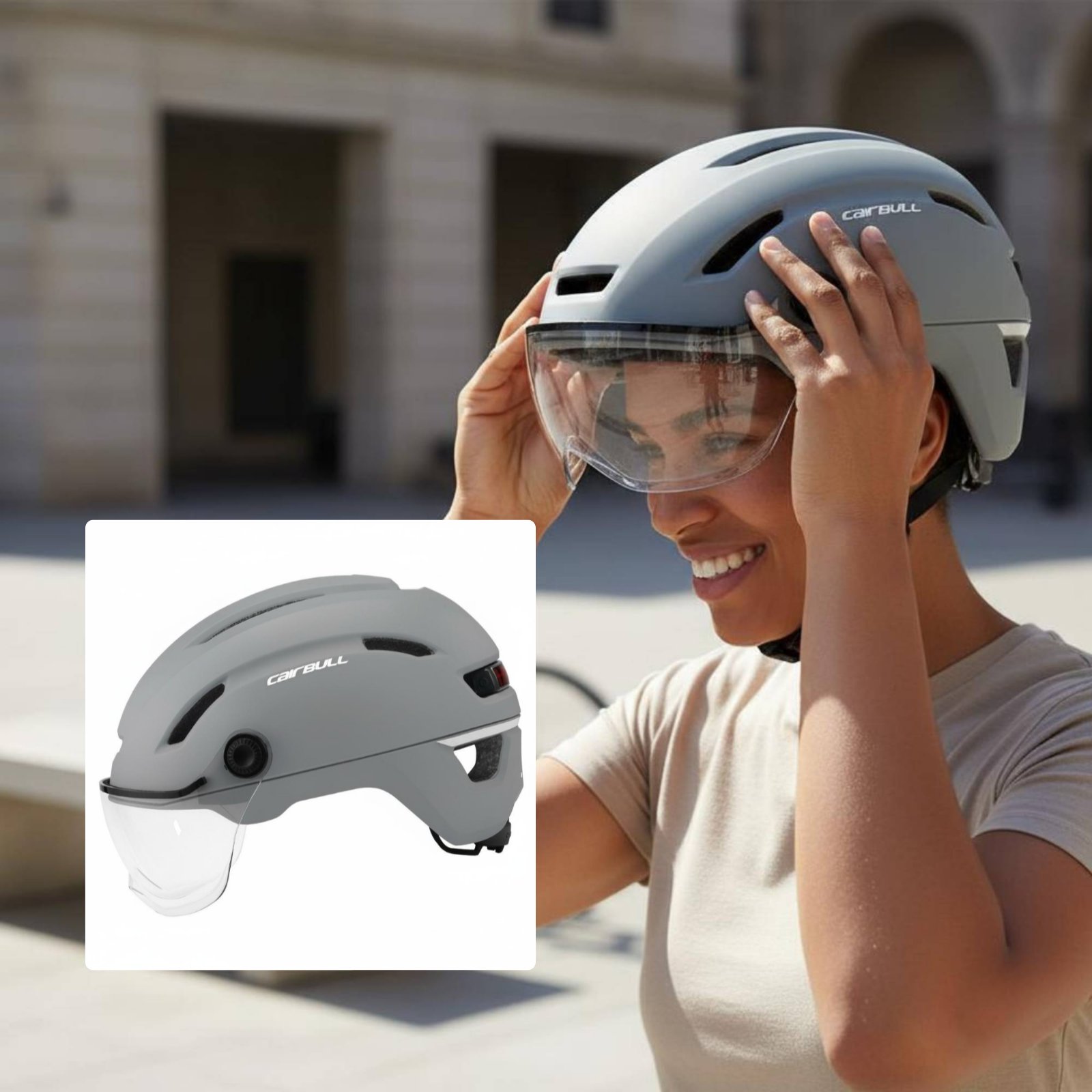 หมวกกันน็อคสำหรับจักรยานไฟฟ้า  - Commute Cycling Helmet บทวิจารณ์และราคา