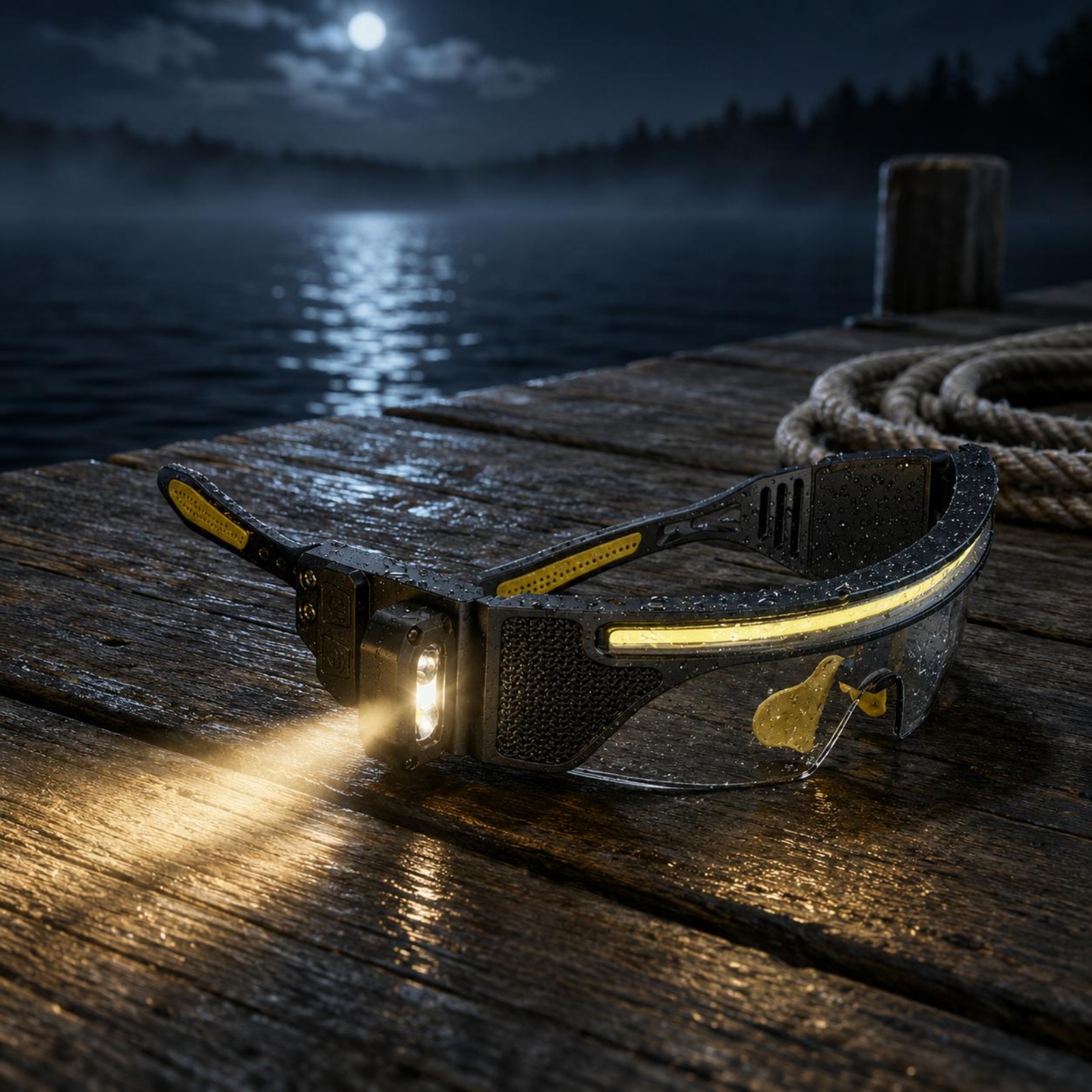 แว่นตา LED ทรงโค้ง กรอบสีดำ ป้ - Cycling To Work บทวิจารณ์และราคา