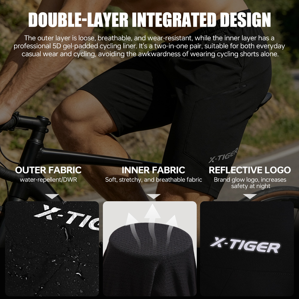 X-TIGER กางเกงปั่นจักรยาน 2 in - Cycling Shorts For Commute บทวิจารณ์และราคา